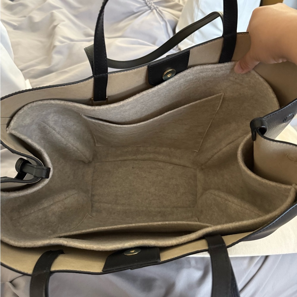 Polène Black Leather Tote Bag - Picture 10 of 12